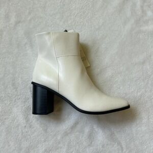 The Drop Ibita Ivory White and Black Ankle Boots Women's 8.5 NWT